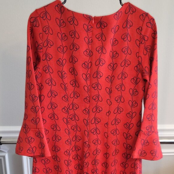 Boden Newlyn Jersey Jacquard Dress Cotton Blend Red & Navy Sz 8L - Picture 8 of 16